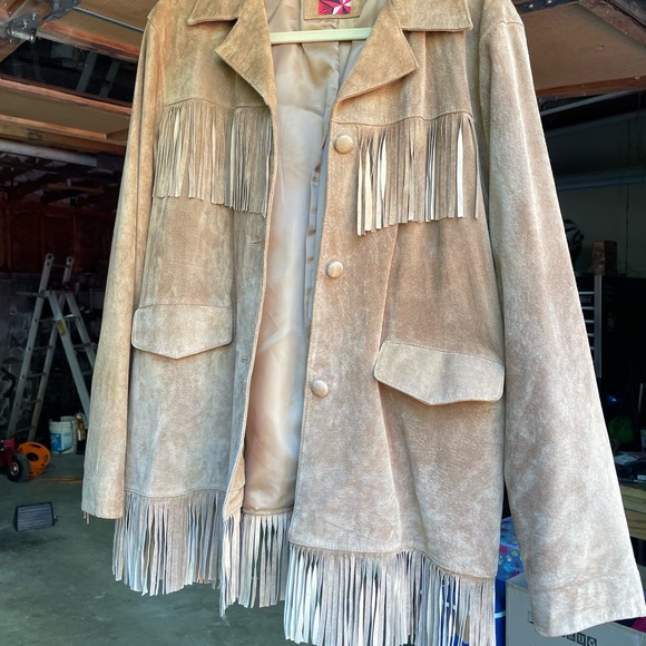 Jackets & Blazers - Suede leather jacket with fringe. XL  Camel 🐪 color.